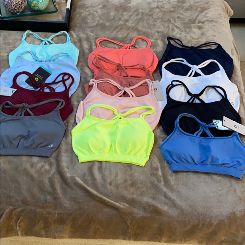 Double back strap racer spot bra in 12 colors